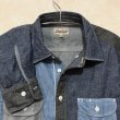 画像3: green label relaxing  シャンブレーデニム切替ワークシャツ　size M (3)