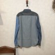 画像2: green label relaxing  シャンブレーデニム切替ワークシャツ　size M (2)