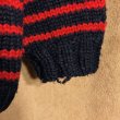 画像6: Canadian Sweater Company Ltd. 手編みボーダーカウチンセーター　Navy/Red (6)