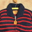 画像3: Canadian Sweater Company Ltd. 手編みボーダーカウチンセーター　Navy/Red (3)