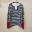 画像1: Liv Bergen GERMANY　リブ切替ボーダーカットソー　size S (1)