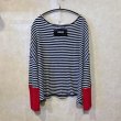 画像2: Liv Bergen GERMANY　リブ切替ボーダーカットソー　size S (2)