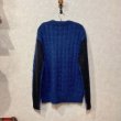 画像2: SAGE DE CRET　袖切り替えVネックモヘアニット　Blue/Black  size L (2)