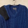 画像3: SAGE DE CRET　袖切り替えVネックモヘアニット　Blue/Black  size L (3)